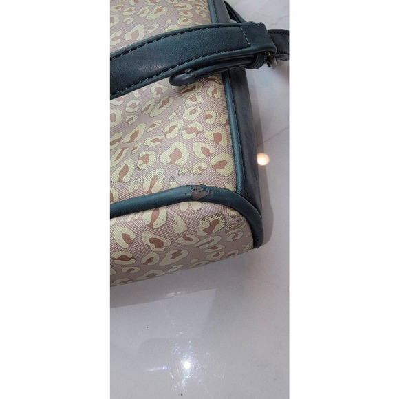 Loungefly Disney Mickey, Pluto & Leopard Crossbody Purse Bag Green Tan - Picture 10 of 13